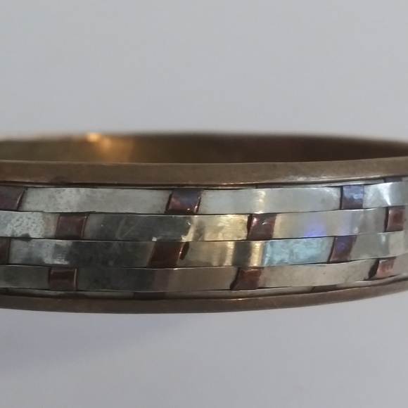 mixed metal bracelet bangle woven - Picture 2 of 5